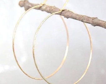 Thin Gold Hoop Earrings, Small to Large 14k Gold Filled Hoops, Minimalist Gold Hoops, Sensitive Ears Jewelry