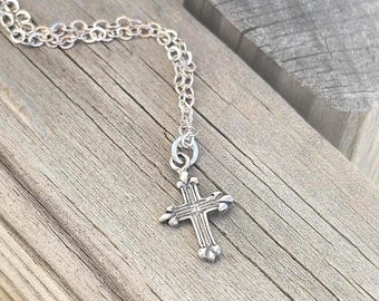 Dainty Sterling Silver Cross Necklace: Minimalist Christian Jewelry