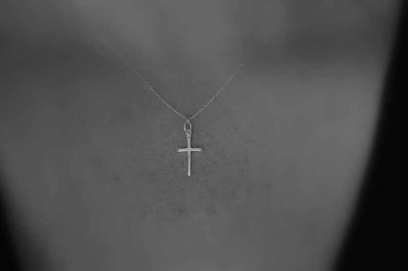 confirmation gift minimalist necklace religious jewelry first communion sterling silver cross necklace catholic gift