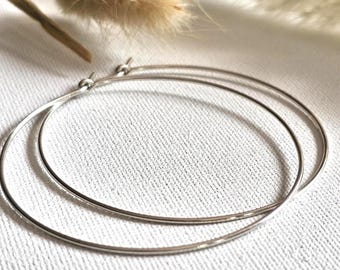 Sterling Silver Hoops, Thin Silver Hoop Earrings, 18 gauge Small to Large