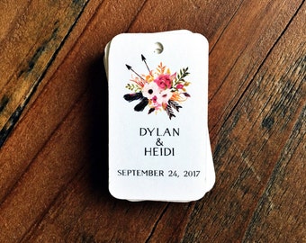 DS0138 Custom Rectangle Thank You Tags Boho Style Arrow Tribal 60 TAGS Jewelry Tags Price Tags