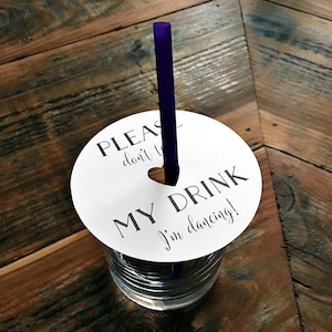 Por favor, no tomes mi funda de bebida, posavasos para bebidas, posavasos para vino, no tomes mi bebida, funda para bebida, funda para bebida con orificio para pajita