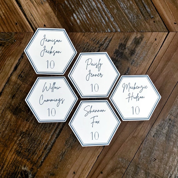 Hexagon Escort Cards Modern Escort Cards Barn Escort Cards Etsy