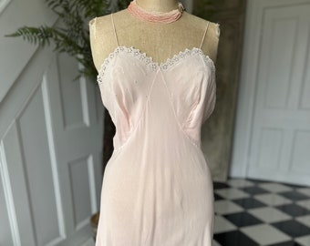 Pale pink silk crepe slip