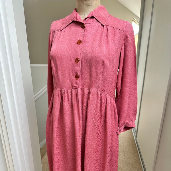1940s Rose pink dress