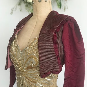 Victorian / Edwardian silk satin and velvet jacket bolero image 1