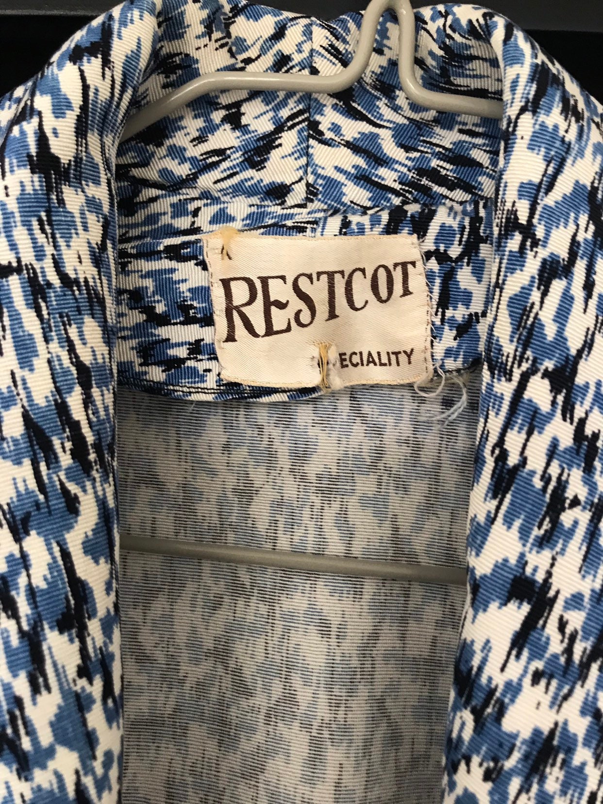 Vintage 1950s blue Jacket Label Restcot | Etsy
