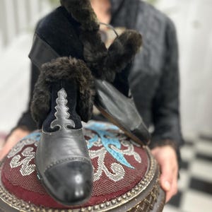 Victorian early Edwardian lady’s winter slipper boots