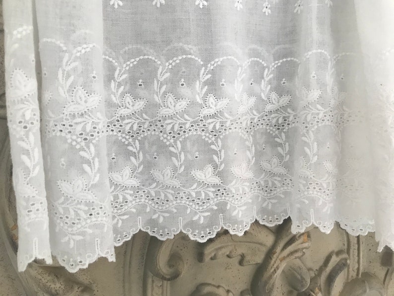 Edwardian christening baby gown with embroidery and lace