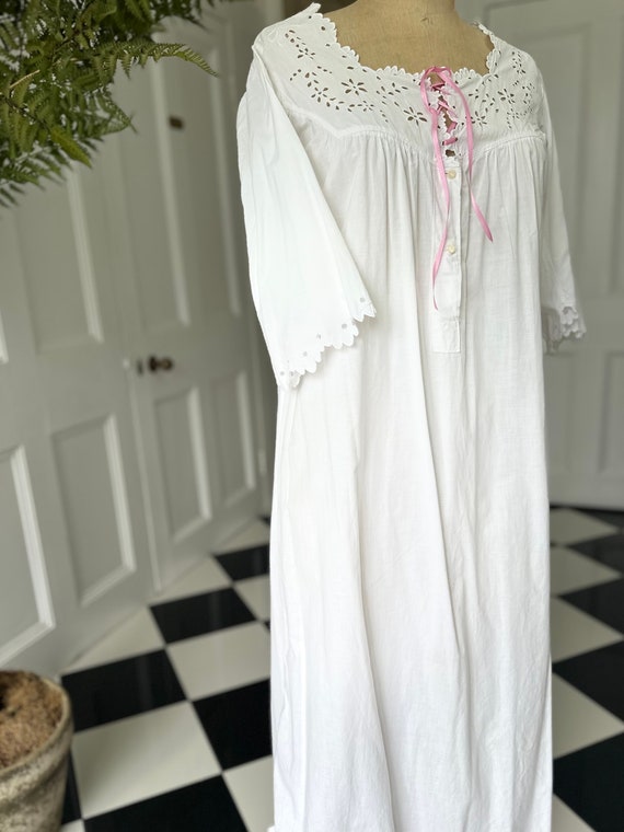 Antique Victorian Edwardian long nightdress night… - image 1