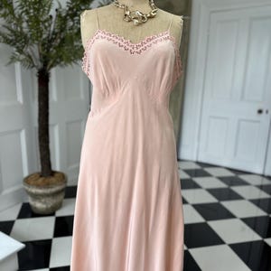 1930 silk slip dress with cutout lace details