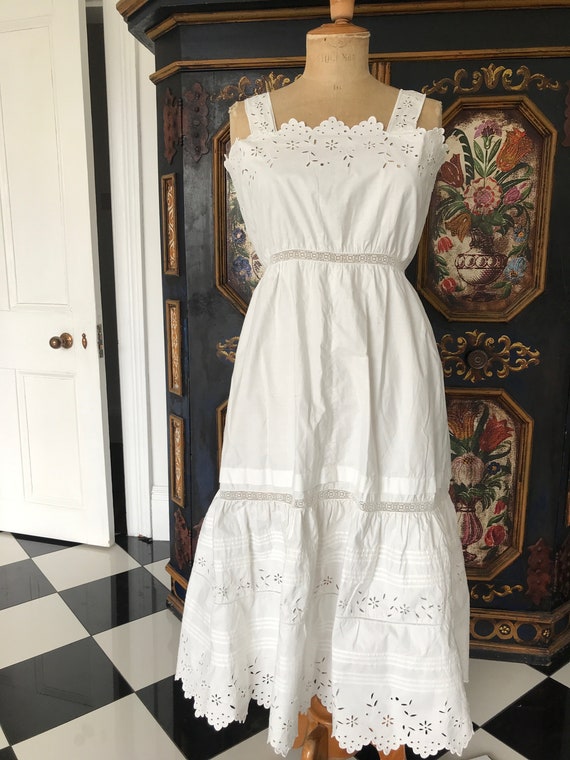 Edwardian white embroidery slip dress Broderie ang
