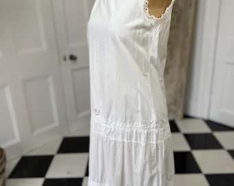 Victorian  Edwardian white under dress with monogram MJ petite in style