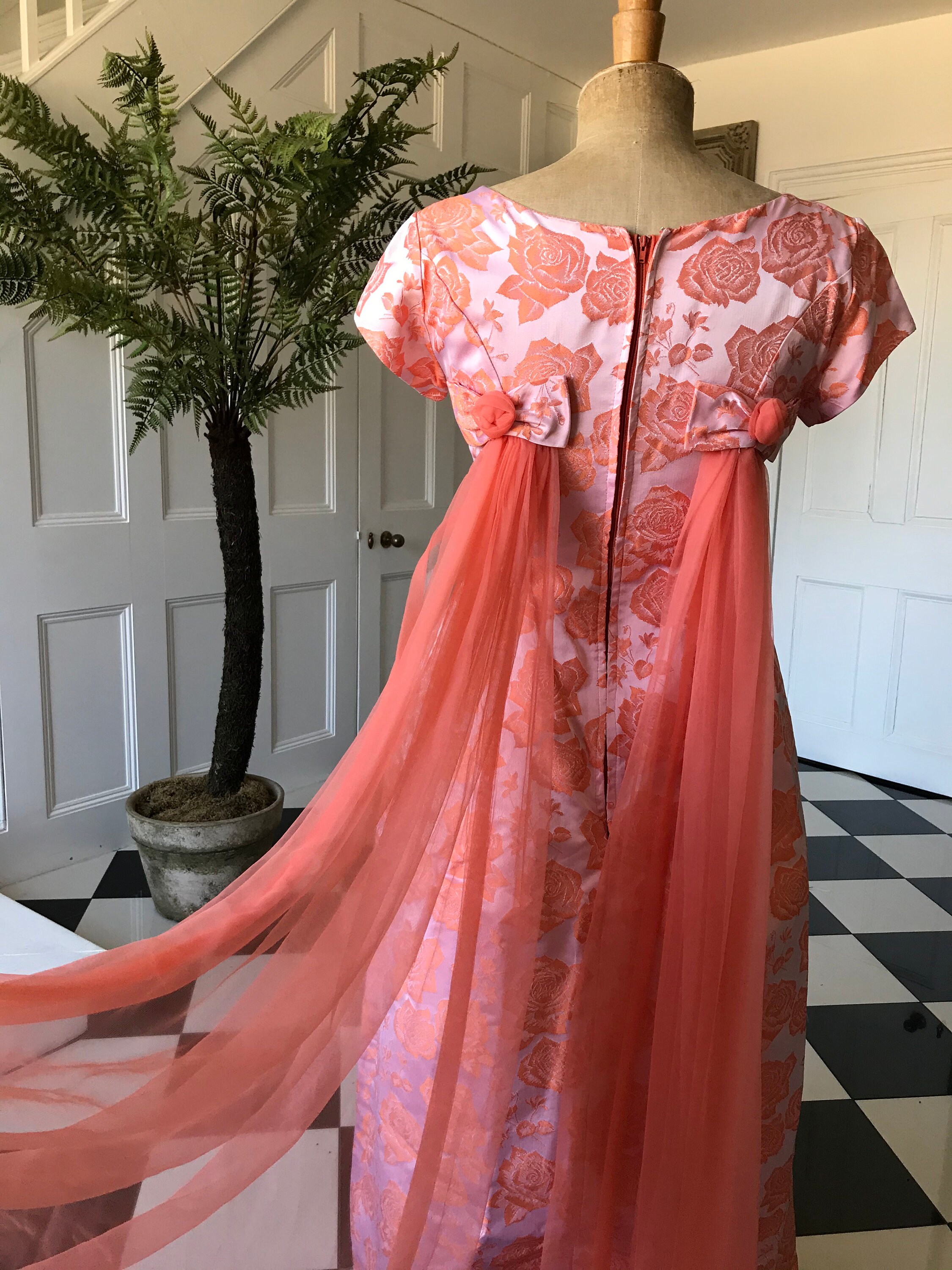 Image of S /S Coral Brocade Prom Dress