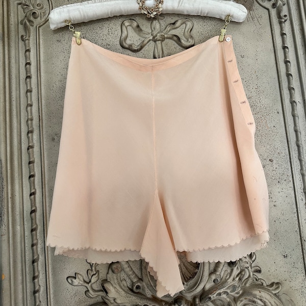 1930s very light pink silk tap pants French knickers