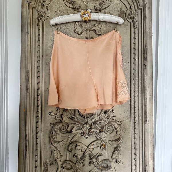 1930s peach silk tap pants French knickers
