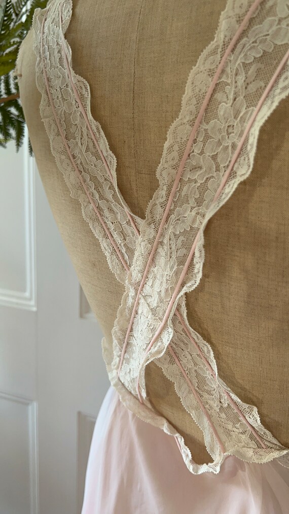 1950s lace and chiffon midi full skirt slip Gem