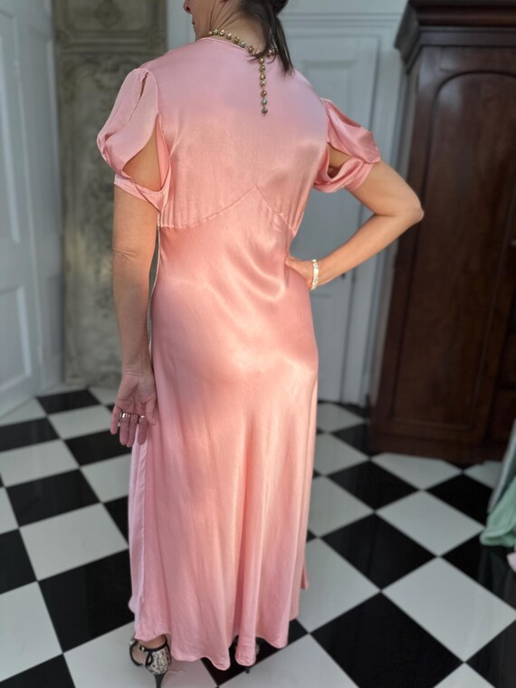 1940s Silk Dress with Huge Floral Print