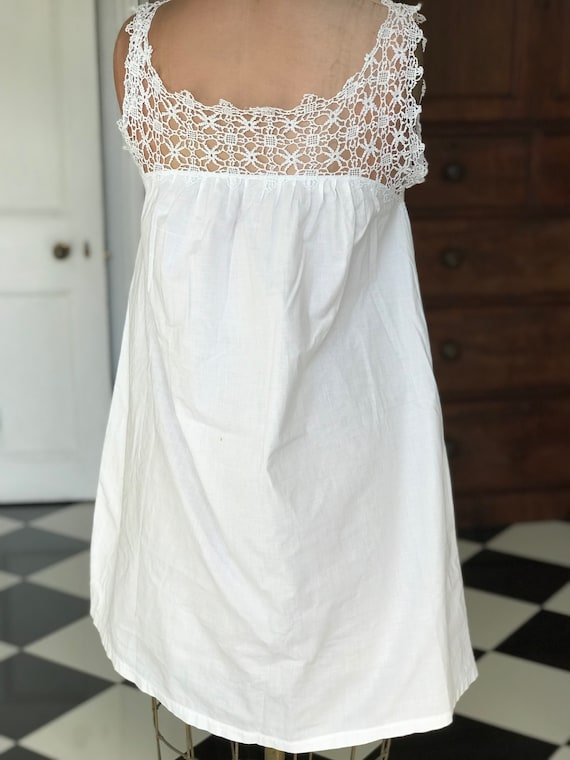1910s white slip with crochet lace detailing - image 5