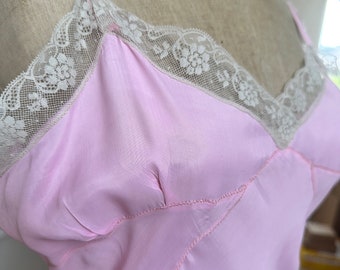 1950s pink and lace slip dress lingerie