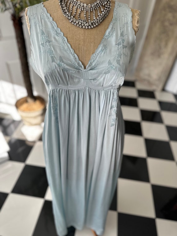 1930 blue silk slip dress - image 6