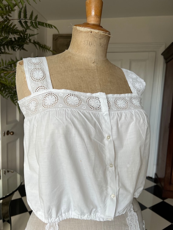 Edwardian Broderie Anglaise chemise camisole - image 1