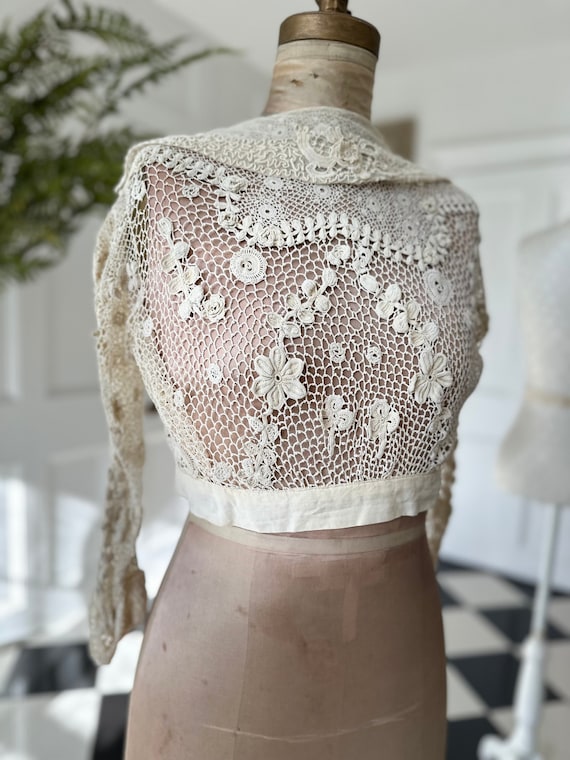 Antique White Cotton Crochet Blouse – Blossom Vintage