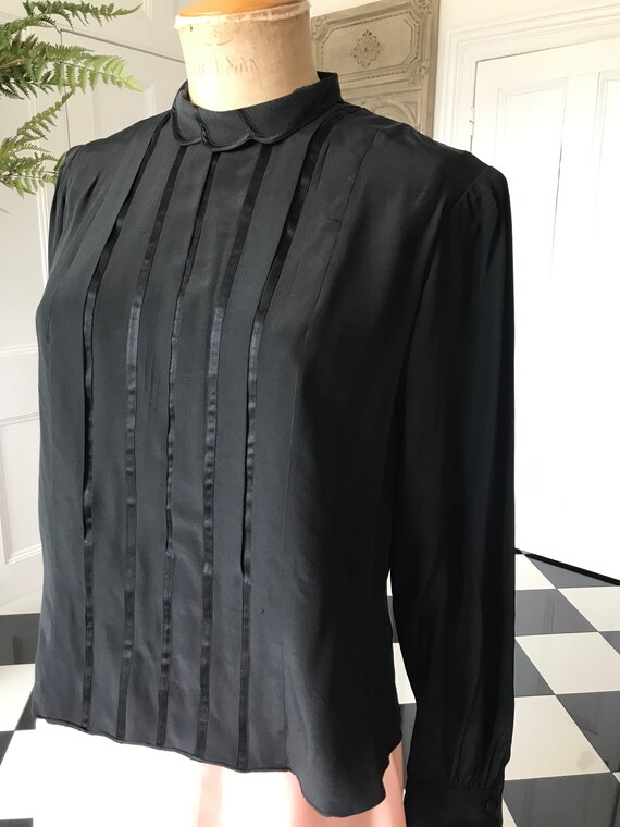 1920s / 1930s black silk blouse