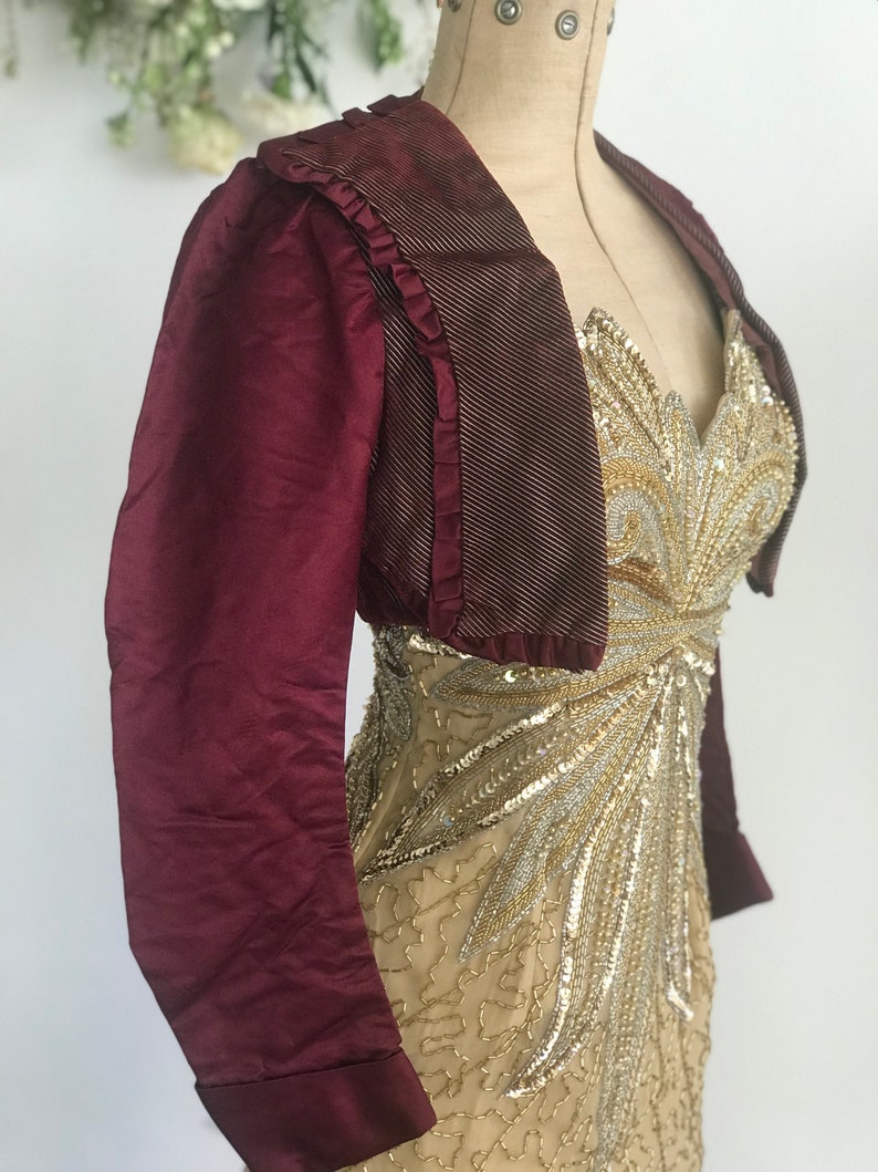 Victorian / Edwardian silk satin and velvet jacket bolero image 7