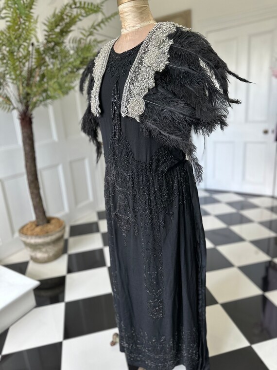 1920s silk beaded flapper dress with Egyptian sym… - image 3