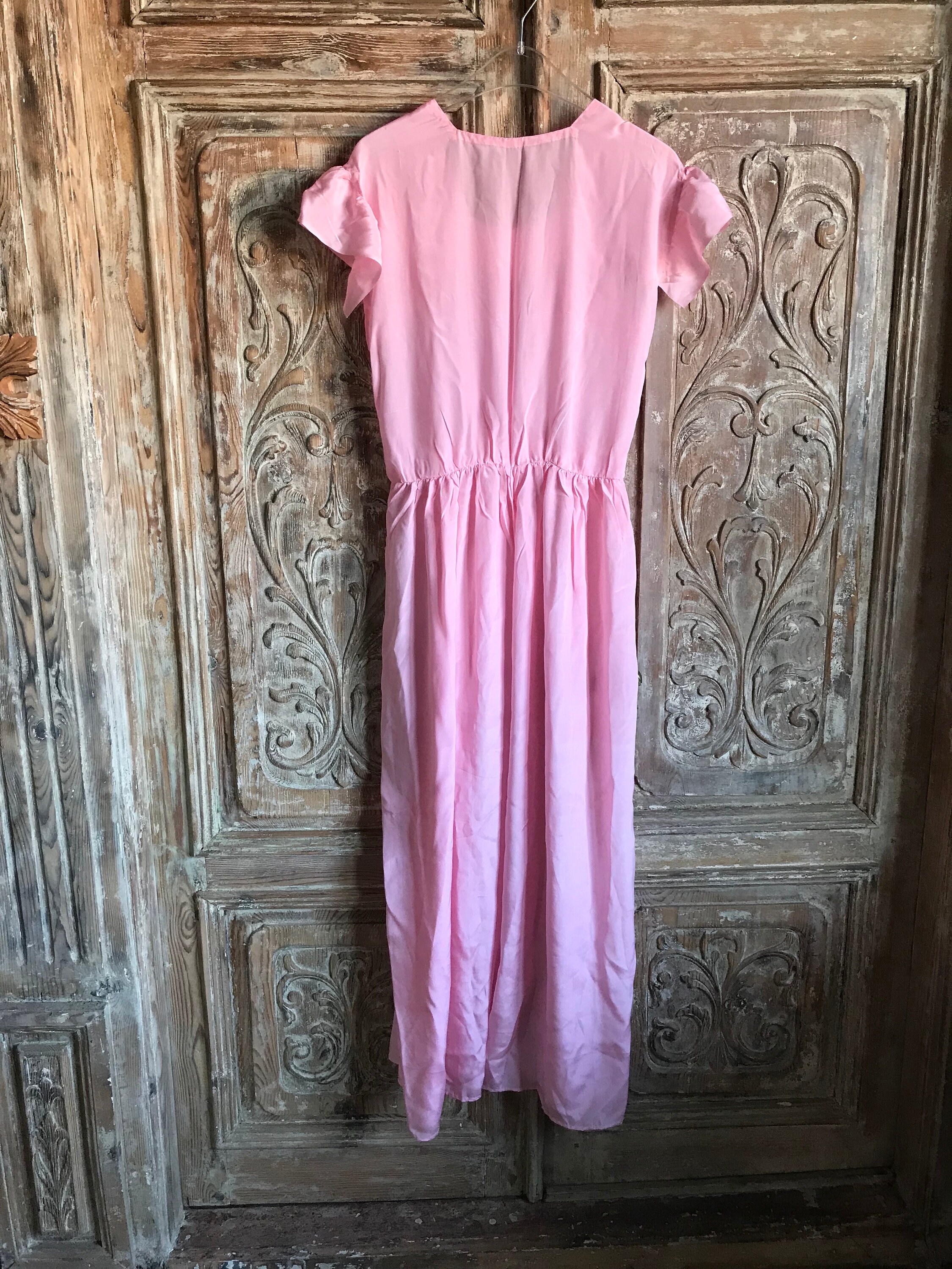 Pink Light Silk 1940s Dress | Etsy UK