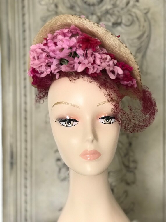 Antique Silk Floral 1930s Fascinator 