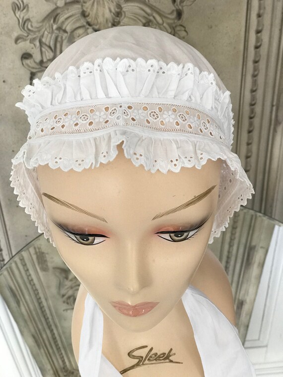 Antique Victorian Edwardian Adult Bonnet cap with