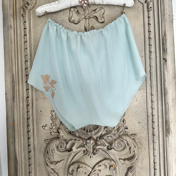 1930s 1940s Silk pale blue pants knickers