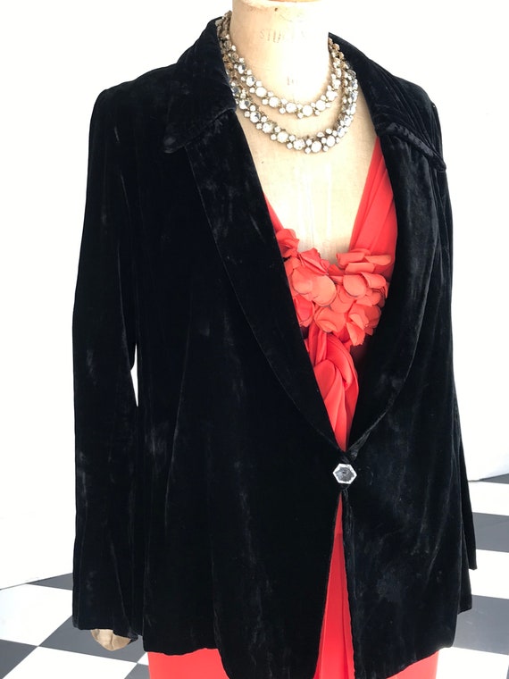 1920s 30s black silk velvet jacket HPs Ltd
