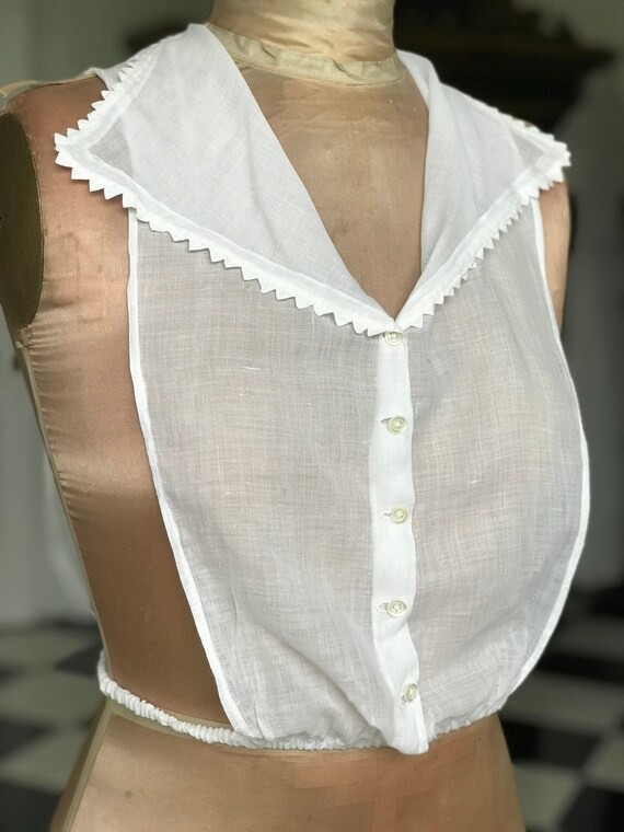 Edwardian Muslin Dickie corset cover modesty blous