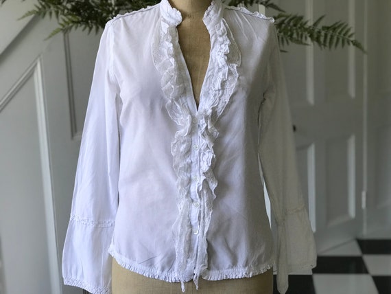 witte blouse met ruche