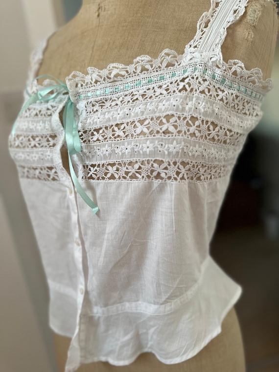 Antique 1910s corset cover chemise camisole - image 3