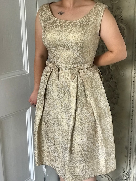 1960s /50s Gold lame dress