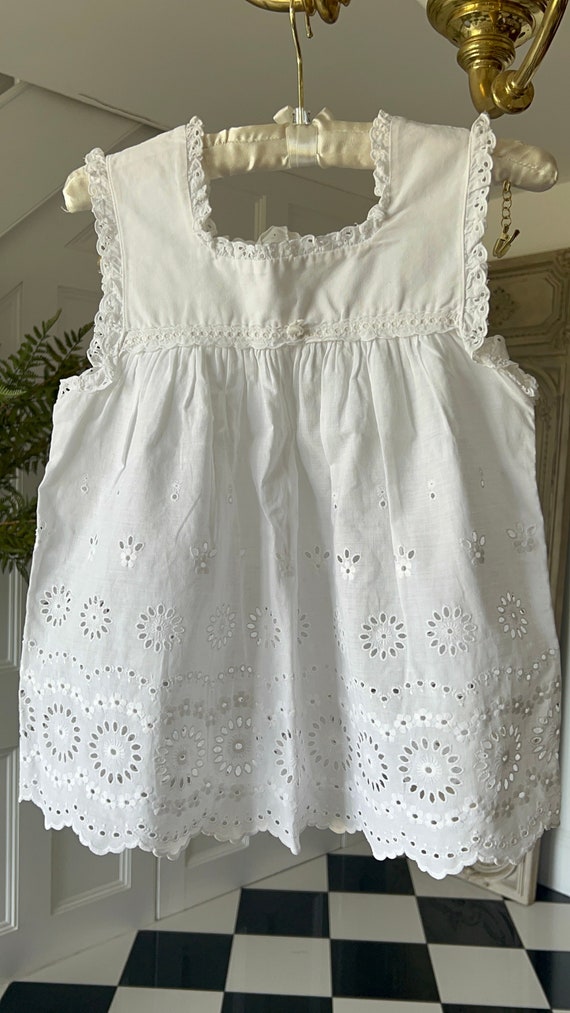 Vintage 1950s Baby Girls Dress With Broderie Anglaise Embroidery Etsy Sweden