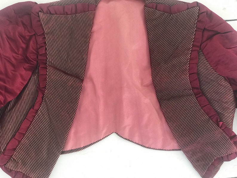 Victorian / Edwardian silk satin and velvet jacket bolero image 4