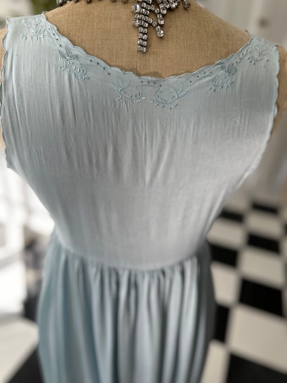 1930 blue silk slip dress - image 7