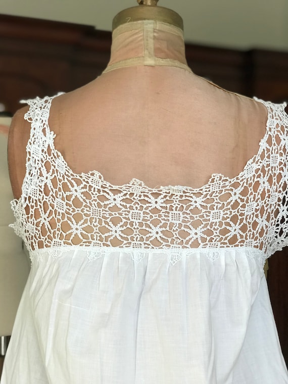 1910s white slip with crochet lace detailing - image 3