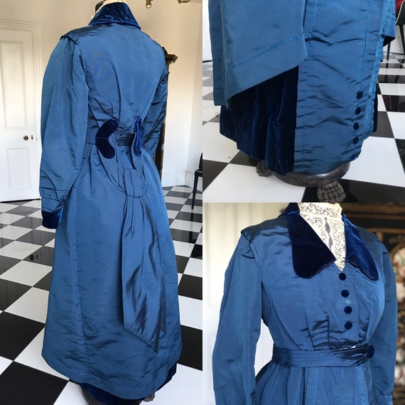 Edwardian royal blue dress 1912