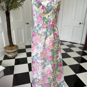 Vintage 1970s sleeveless floral maxi dress