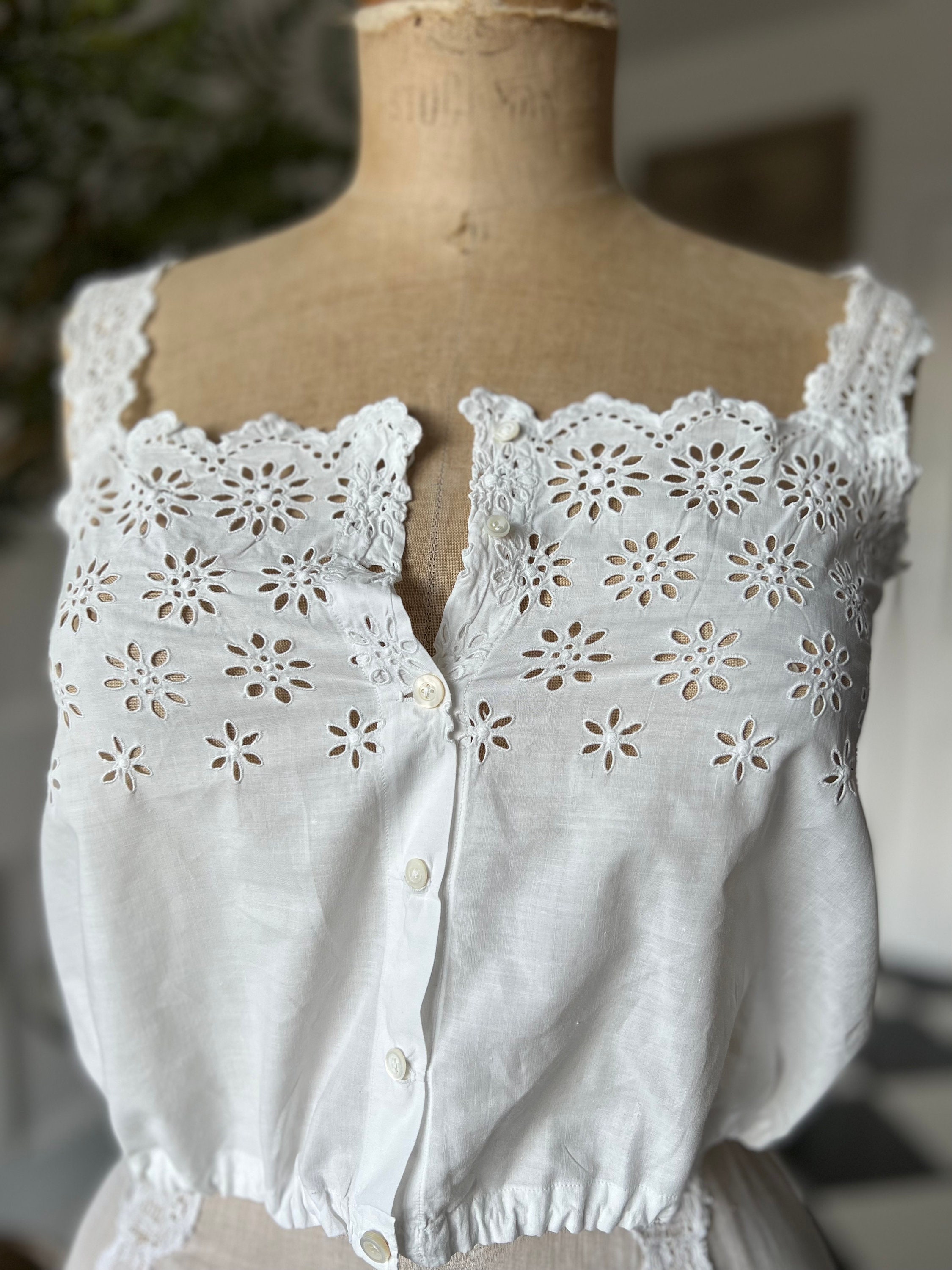 1900s Edwardian Broderie Anglaise Chemise Camisole | Etsy UK