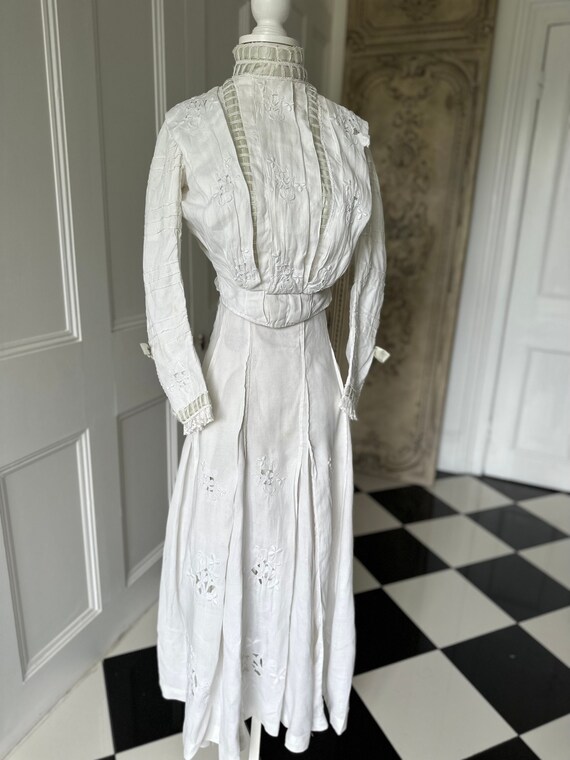 ワンピース 1900s Hand Embroidery Lawn Linen Dress 1900s Hand Embroidery Lawn Linen Dress