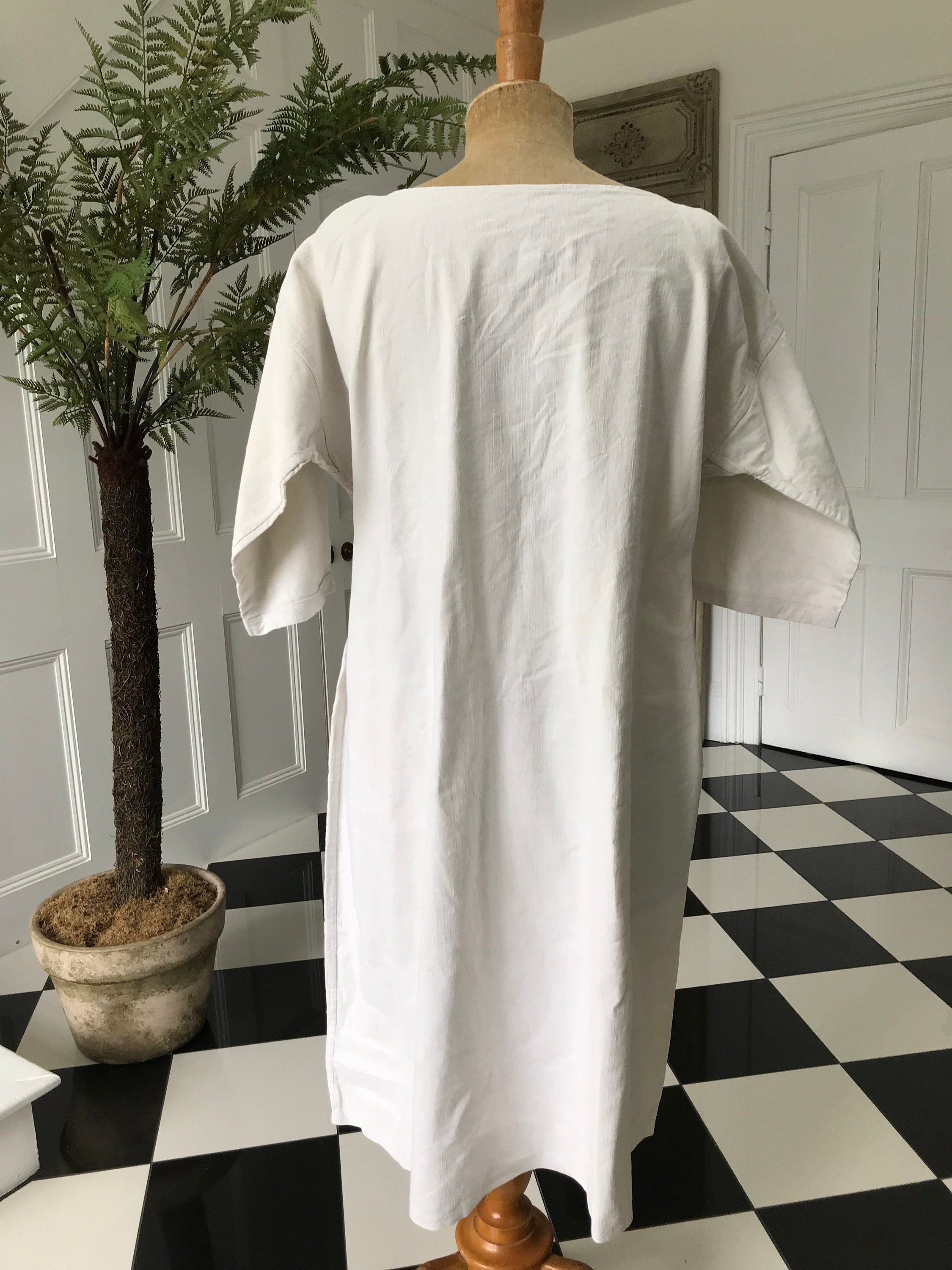 1800s Antique French Hemp Linen Smock Dress Monogram ML - Etsy