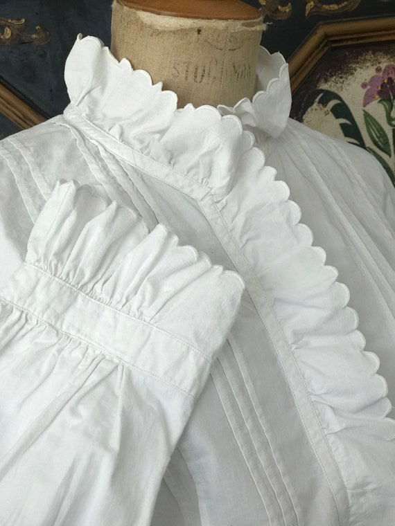 Victorian Edwardian French cotton blouse shirt f