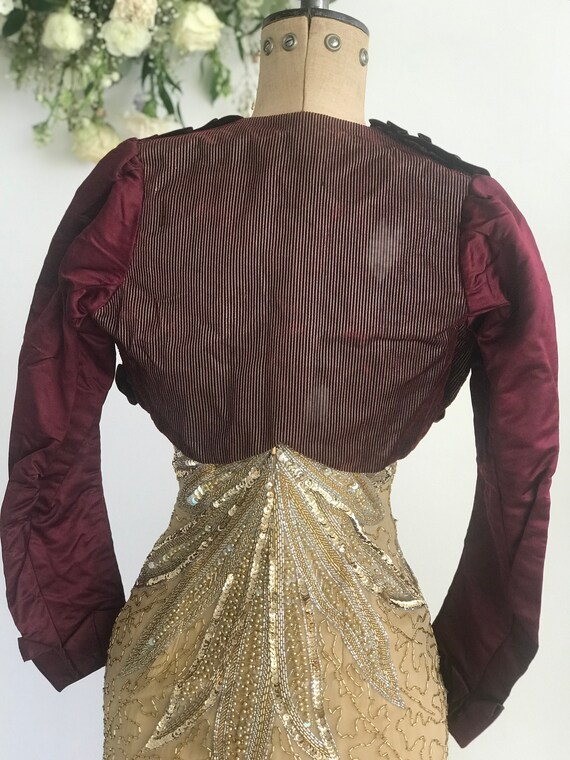 Victorian / Edwardian silk satin and velvet jacke… - image 5